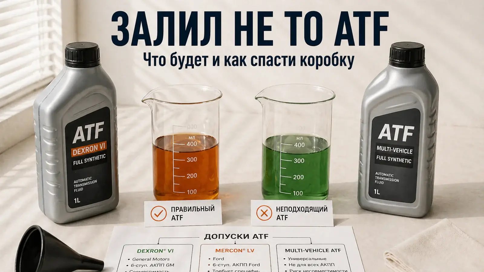 Залил не то ATF в АКПП: что будет и как спасти коробку