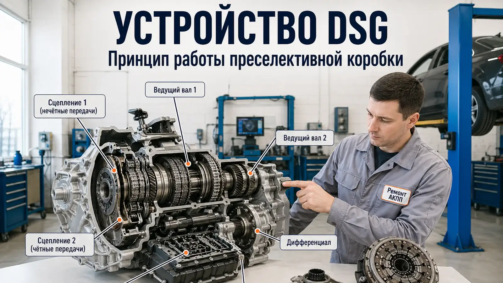 Как устроена DSG: принцип работы преселективной коробки