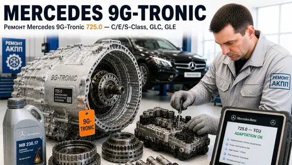 Ремонт коробки передач Mercedes 725.0 (9G-Tronic) в АКПП-МСК — АКПП
